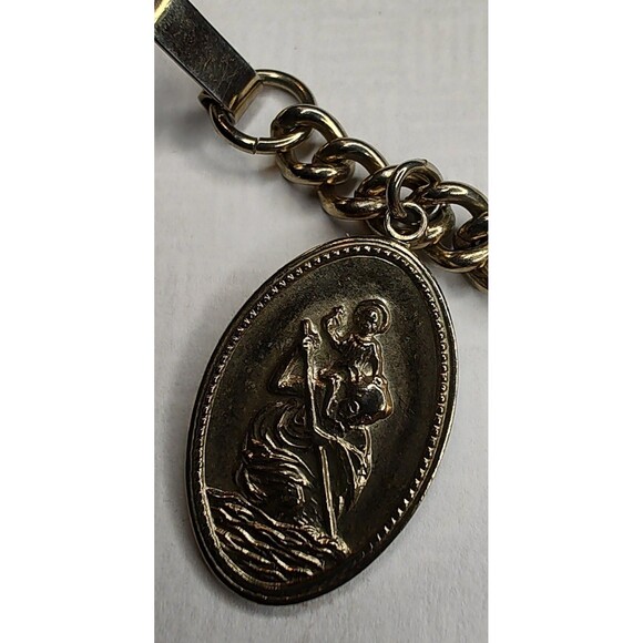 Vintage Gold Tone Charm Bracelet Airplane Cruise Ship Train Engine Florida Cross - Picture 2 of 13